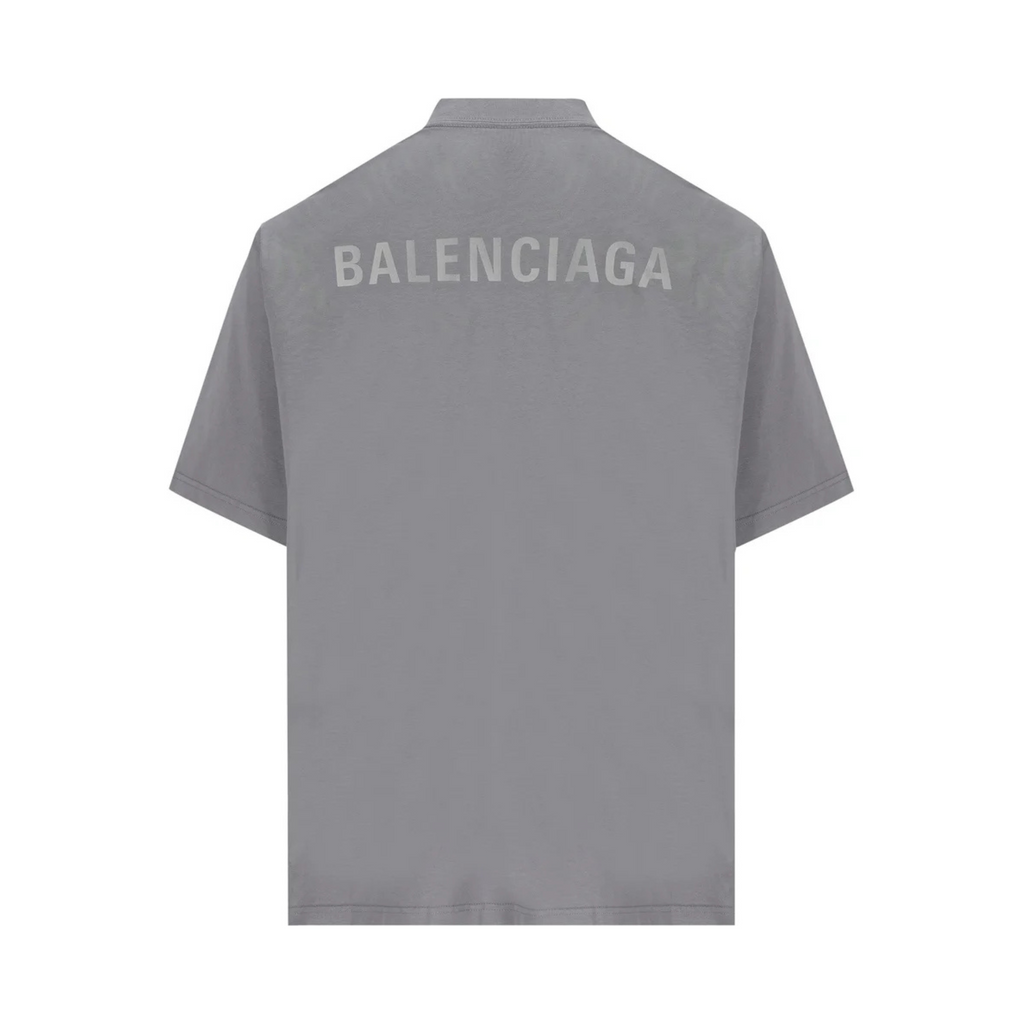 Balenciaga Reflective Logo Grey Tee